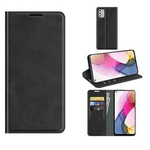 For Motorola Moto G Stylus 2021 Retro-skin Business Magnetic Suction Leather Case with Holder & Card Slots & Wallet(Black)