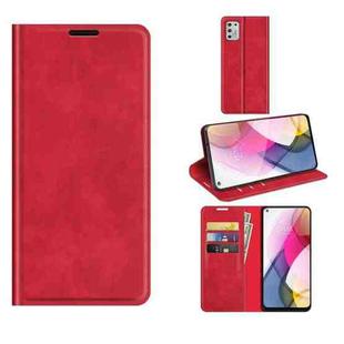 For Motorola Moto G Stylus 2021 Retro-skin Business Magnetic Suction Leather Case with Holder & Card Slots & Wallet(Red)