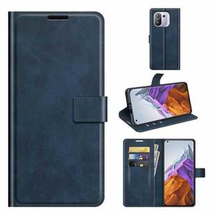 For Xiaomi Mi 11 Pro 4G / 5G Retro Calf Pattern Buckle Horizontal Flip Leather Case with Holder & Card Slots & Wallet(Blue)