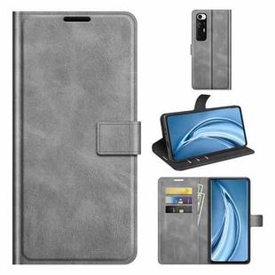 For Xiaomi Mi 10S Retro Calf Pattern Buckle Horizontal Flip Leather Case with Holder & Card Slots & Wallet(Grey)