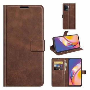 For OPPO A94 4G / F19 Pro Retro Calf Pattern Buckle Horizontal Flip Leather Case with Holder & Card Slots & Wallet(Dark Brown)