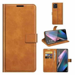 For OPPO Find X3 Pro / Find X3 Retro Calf Pattern Buckle Horizontal Flip Leather Case with Holder & Card Slots & Wallet(Yellow)