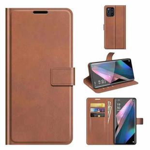 For OPPO Find X3 Pro / Find X3 Retro Calf Pattern Buckle Horizontal Flip Leather Case with Holder & Card Slots & Wallet(Light Brown)