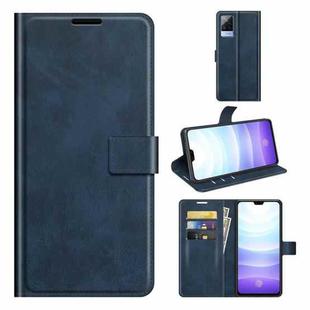 For vivo S9 Retro Calf Pattern Buckle Horizontal Flip Leather Case with Holder & Card Slots & Wallet(Blue)