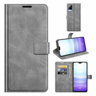 For vivo S9 Retro Calf Pattern Buckle Horizontal Flip Leather Case with Holder & Card Slots & Wallet(Grey)
