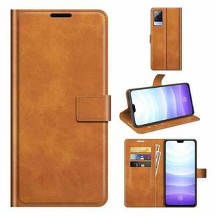 For vivo S9 Retro Calf Pattern Buckle Horizontal Flip Leather Case with Holder & Card Slots & Wallet(Yellow)