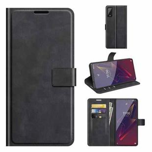 For Wiko Power U20 Retro Calf Pattern Buckle Horizontal Flip Leather Case with Holder & Card Slots & Wallet(Black)