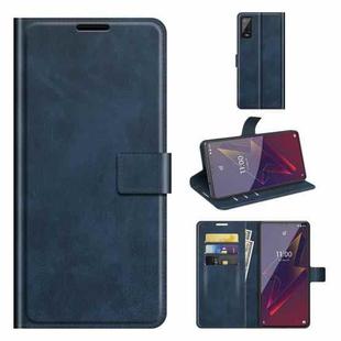 For Wiko Power U20 Retro Calf Pattern Buckle Horizontal Flip Leather Case with Holder & Card Slots & Wallet(Blue)