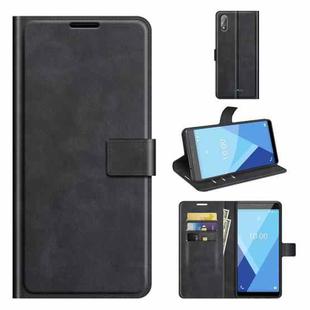 For Wiko Y51 / Sunny 5 lite Retro Calf Pattern Buckle Horizontal Flip Leather Case with Holder & Card Slots & Wallet(Black)