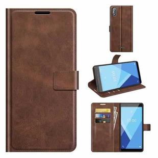 For Wiko Y51 / Sunny 5 lite Retro Calf Pattern Buckle Horizontal Flip Leather Case with Holder & Card Slots & Wallet(Dark Brown)
