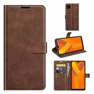 For Wiko Y62 Retro Calf Pattern Buckle Horizontal Flip Leather Case with Holder & Card Slots & Wallet(Dark Brown)