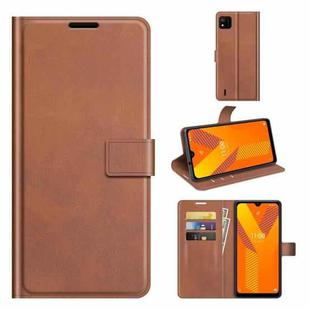 For Wiko Y62 Retro Calf Pattern Buckle Horizontal Flip Leather Case with Holder & Card Slots & Wallet(Light Brown)