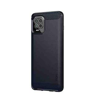 For Motorola Moto Edge S MOFI Gentleness Series Brushed Texture Carbon Fiber Soft TPU Case(Blue)