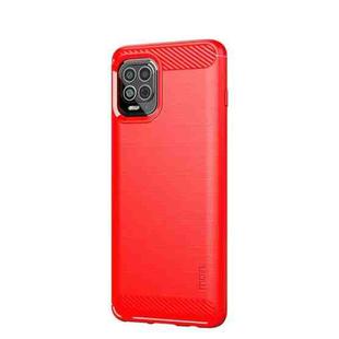For Motorola Moto Edge S MOFI Gentleness Series Brushed Texture Carbon Fiber Soft TPU Case(Red)