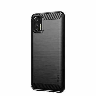 For Motorola Moto G Stylus 2021 MOFI Gentleness Series Brushed Texture Carbon Fiber Soft TPU Case(Black)