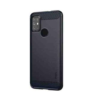 For Motorola Moto G10 / G30 MOFI Gentleness Series Brushed Texture Carbon Fiber Soft TPU Case(Blue)