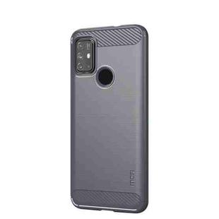 For Motorola Moto G10 / G30 MOFI Gentleness Series Brushed Texture Carbon Fiber Soft TPU Case(Gray)