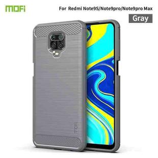 For Xiaomi Redmi Note 9s / Note 9 Pro / Note 9 Pro Max / Foco M2 Pro MOFI Gentleness Series Brushed Texture Carbon Fiber Soft TPU Case(Grey)