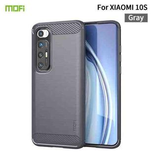 For?Xiaomi Mi 10S MOFI Gentleness Series Brushed Texture Carbon Fiber Soft TPU Case(Grey)