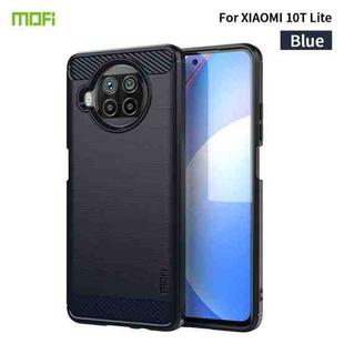 For Xiaomi Mi 10T Lite /Mi 10i 5G / Note 9 Pro 5G MOFI Gentleness Series Brushed Texture Carbon Fiber Soft TPU Case(Blue)