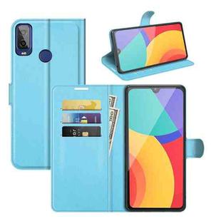 For Alcatel 1L 2021 Litchi Texture Horizontal Flip Protective Case with Holder & Card Slots & Wallet(Blue)
