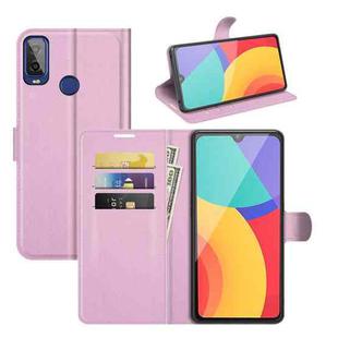 For Alcatel 1L 2021 Litchi Texture Horizontal Flip Protective Case with Holder & Card Slots & Wallet(Pink)