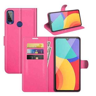 For Alcatel 1L 2021 Litchi Texture Horizontal Flip Protective Case with Holder & Card Slots & Wallet(Rose red)