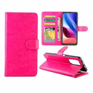 For Redmi K40/K40 Pro/K40 Pro+/POCO F3/Mi 11i  Crazy Horse Texture Leather Horizontal Flip Protective Case with Holder & Card Slots & Wallet & Photo Frame(Rose Red)