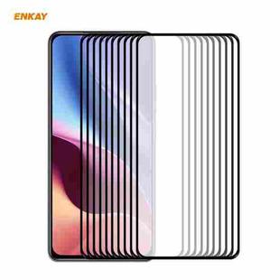 For Xiaomi Poco F3 10 PCS ENKAY Hat-Prince Full Glue 0.26mm 9H 2.5D Tempered Glass Full Coverage Film