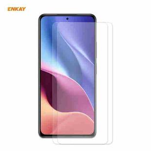 For Xiaomi Poco F3 2 PCS ENKAY Hat-Prince 0.26mm 9H 2.5D Curved Edge Tempered Glass Film