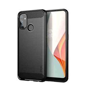 For OnePlus Nord N100 MOFI Gentleness Series Brushed Texture Carbon Fiber Soft TPU Case(Black)
