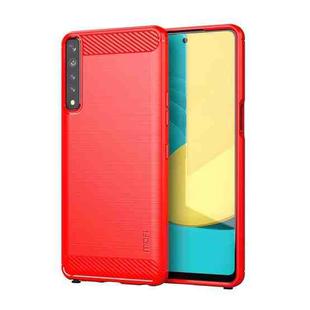 For LG Stylo 7 4G MOFI Gentleness Series Brushed Texture Carbon Fiber Soft TPU Case(Red)