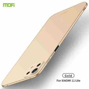 For Xiaomi Mi 11 Lite MOFI Frosted PC Ultra-thin Hard Case(Gold)