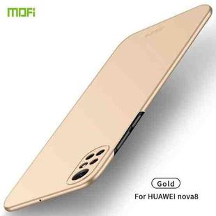 For Huawei Nova 8 MOFI Frosted PC Ultra-thin Hard Case(Gold)