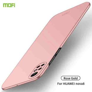 For Huawei Nova 8 MOFI Frosted PC Ultra-thin Hard Case(Rose Gold)