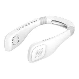 Hand Free Mini USB Neck Fan - Rechargeable Portable Headphone Design Wearable Neckband Fan, 3 Level Air Flow, 360 Degree Free Rotation Perfect for Sports, Office and Outdoor(White)