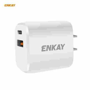 ENKAY Hat-Prince U090 20W PD + QC 3.0 Portable Dual Ports Fast Charging Travel Charger Power Adapter, US Plug