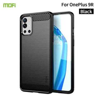 For OnePlus 9R MOFI Gentleness Series Brushed Texture Carbon Fiber Soft TPU Case(Black)