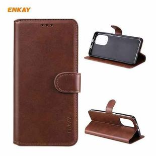 For Xiaomi Mi 11i / Poco F3 ENKAY Hat-Prince Horizontal Flip PU Leather Case with Holder & Card Slots & Wallet(Brown)