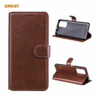 For Xiaomi Redmi Note 10 Pro / Note 10 Pro Max ENKAY Hat-Prince Horizontal Flip PU Leather Case with Holder & Card Slots & Wallet(Brown)