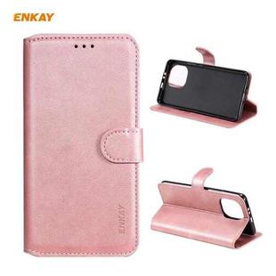 For Xiaomi Mi 11 ENKAY Hat-Prince Horizontal Flip PU Leather Case with Holder & Card Slots & Wallet(Pink)