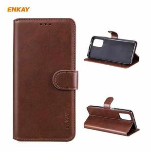 For Xiaomi Redmi Note 10 4G / Note 10S ENKAY Hat-Prince Horizontal Flip PU Leather Case with Holder & Card Slots & Wallet(Brown)