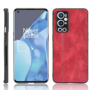For OnePlus 9 Pro Shockproof Sewing Cow Pattern Skin PC + PU + TPU Case(Red)