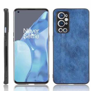 For OnePlus 9 Pro Shockproof Sewing Cow Pattern Skin PC + PU + TPU Case(Blue)