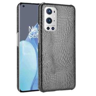 For OnePlus 9 Pro Shockproof Crocodile Texture PC + PU Case(Black)
