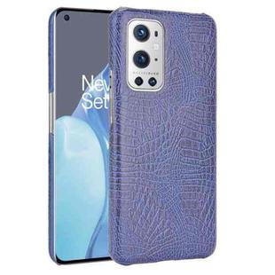 For OnePlus 9 Pro Shockproof Crocodile Texture PC + PU Case(Blue)