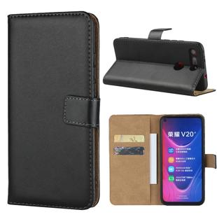 Horizontal Flip Leather Case for Huawei Honor V20, with Magnetic Buckle & Holder & Card Slots & Wallet(Black)