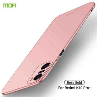 For Xiaomi Redmi K40 Pro+ / POCO F3 / 11i MOFI Frosted PC Ultra-thin Hard Case(Rose gold)