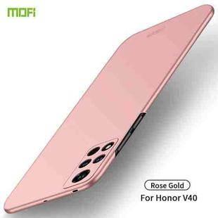 For Honor V40  MOFI Frosted PC Ultra-thin Hard Case(Rose gold)