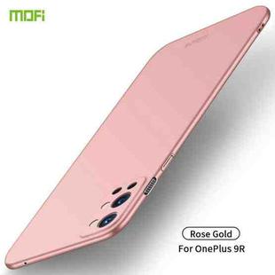 For OnePlus 9R MOFI Frosted PC Ultra-thin Hard Case(Rose gold)